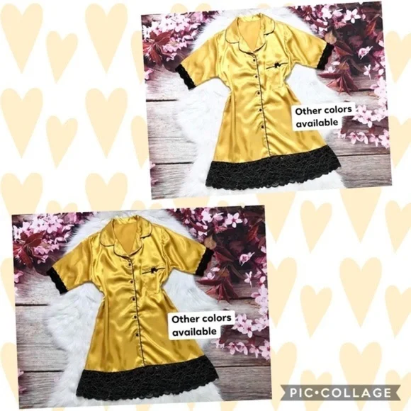 New Satin Silk-Like T-shirt Nightgown​ - Picture 5 of 7